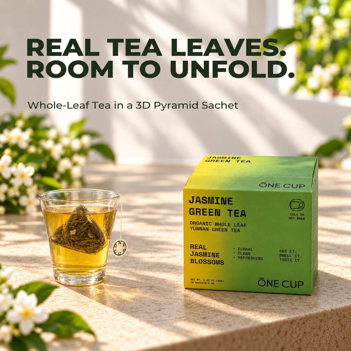 Jasmine Green Tea – Whole Leaf Tea Bags