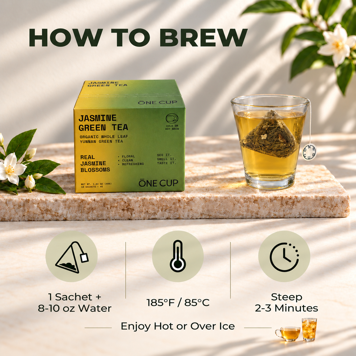 Jasmine Green Tea – Whole Leaf Tea Bags
