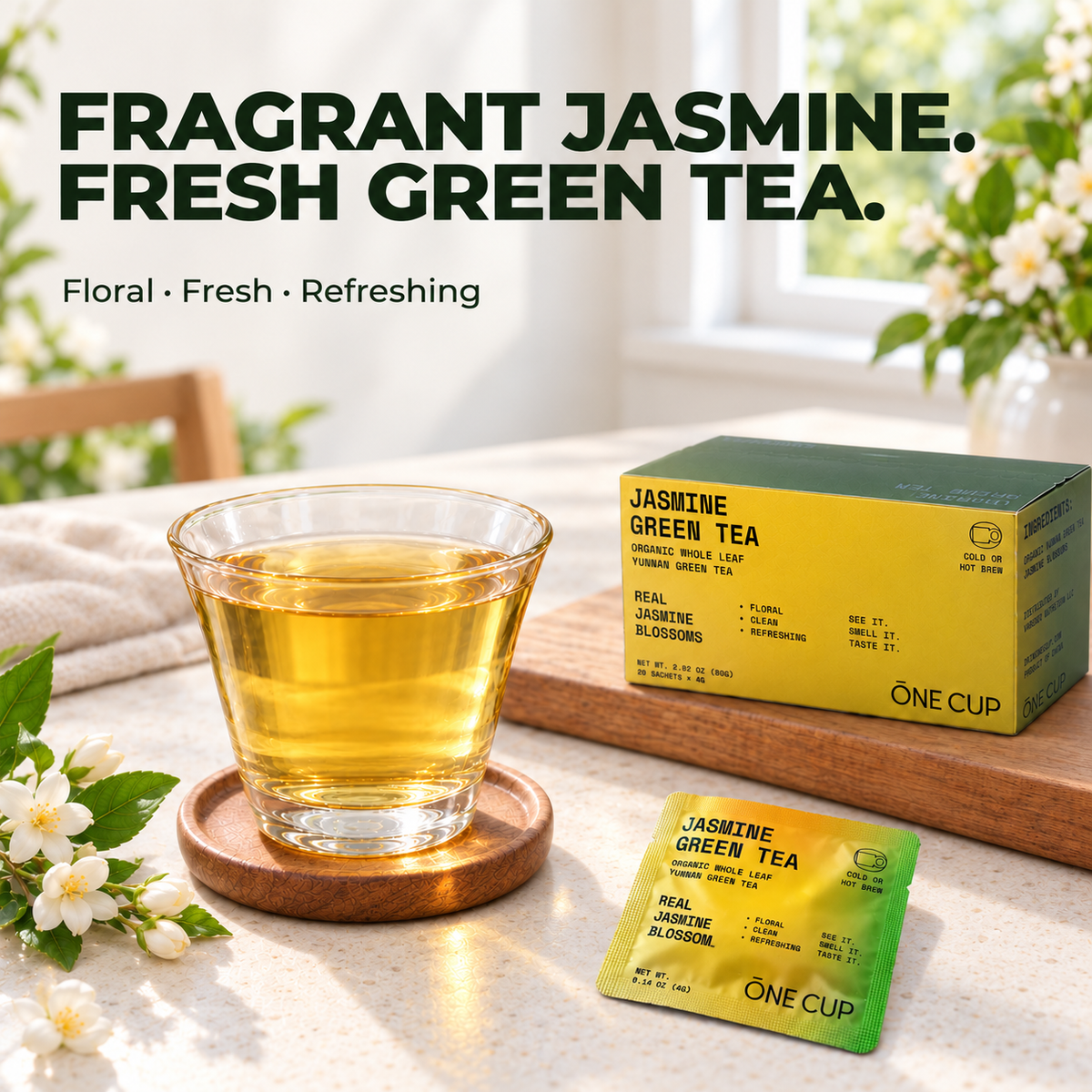 Jasmine Green Tea – Whole Leaf Tea Bags